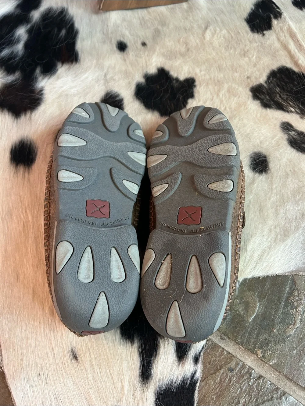 Twisted X Brown and Gray Patterned Slip-On Loafers